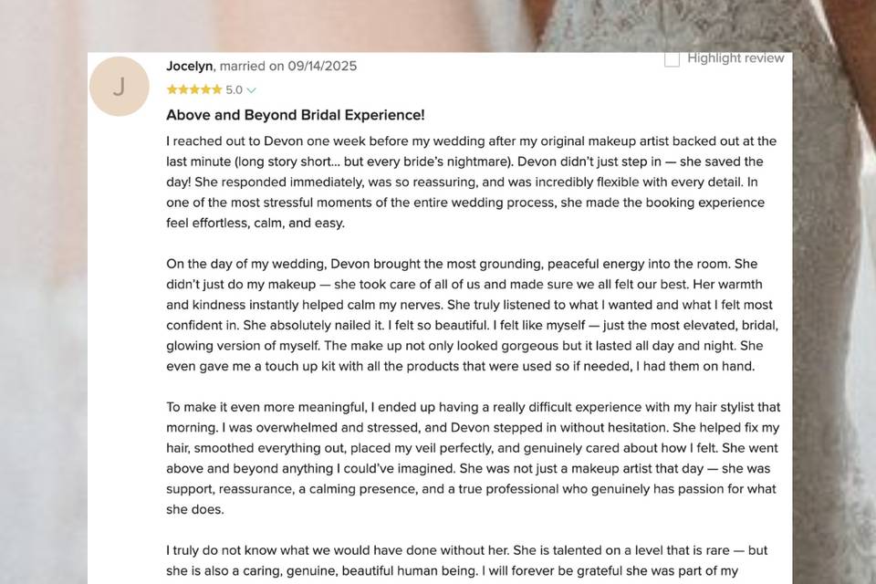 Bridal makeup review