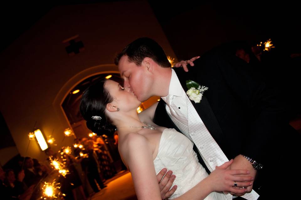 Sparkler Wedding Kiss