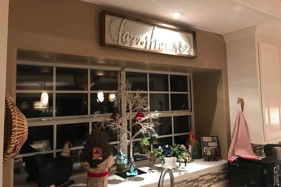 Kitchen area in farmhouse