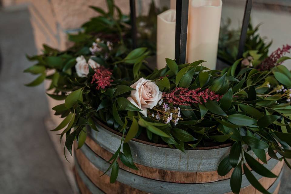 Wine barrel florals