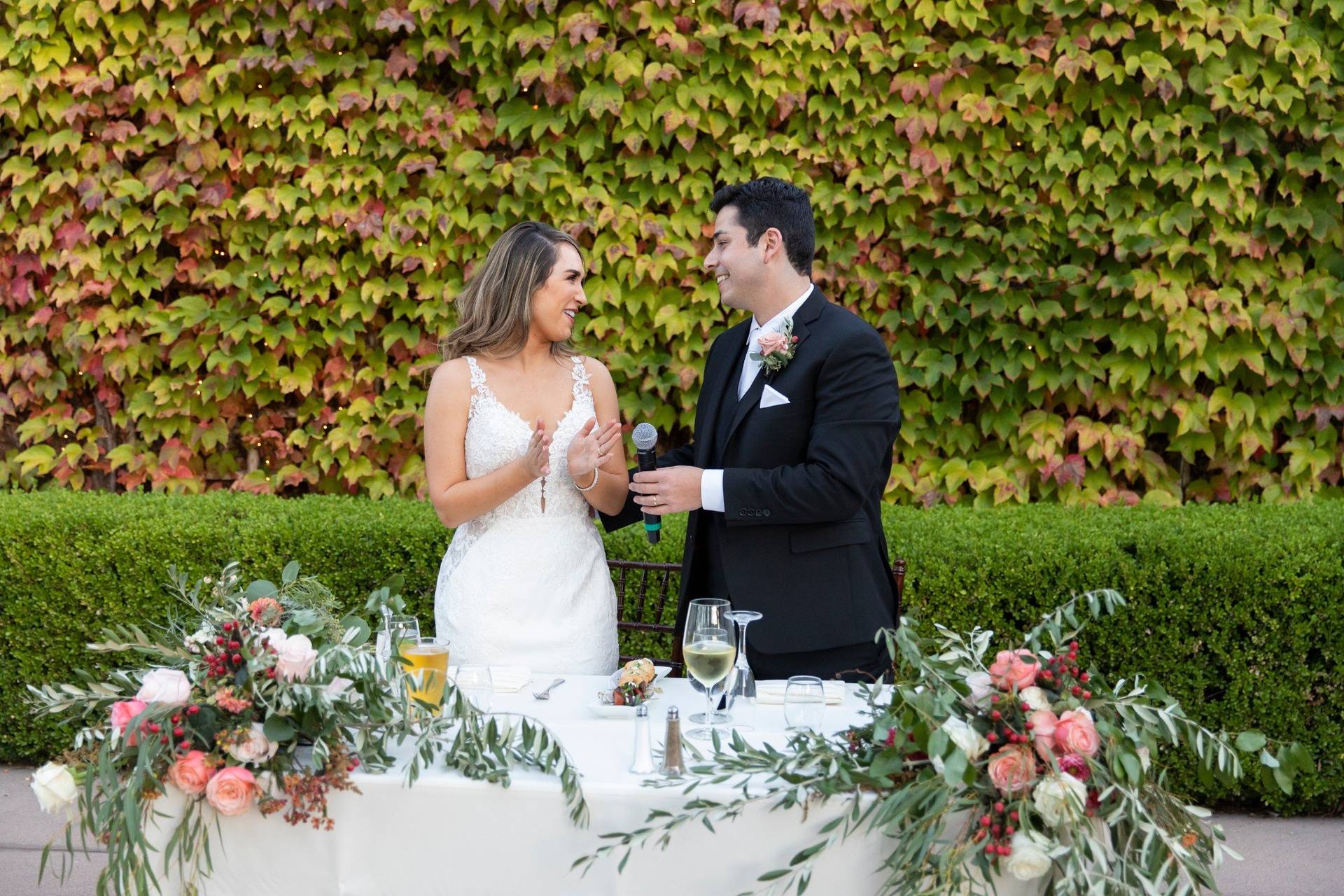 Indoor reception at Venue Name