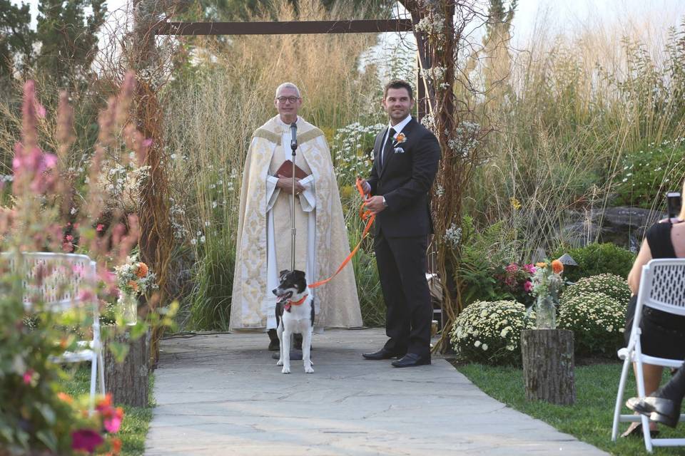 Groom with dog