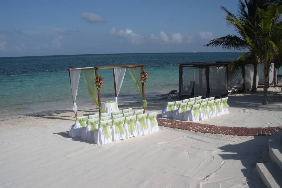 Beach front wedding