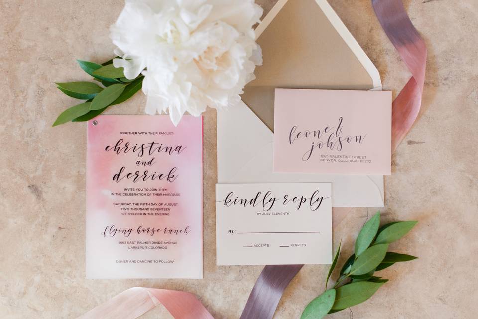 Vellum and Watercolor Invitati