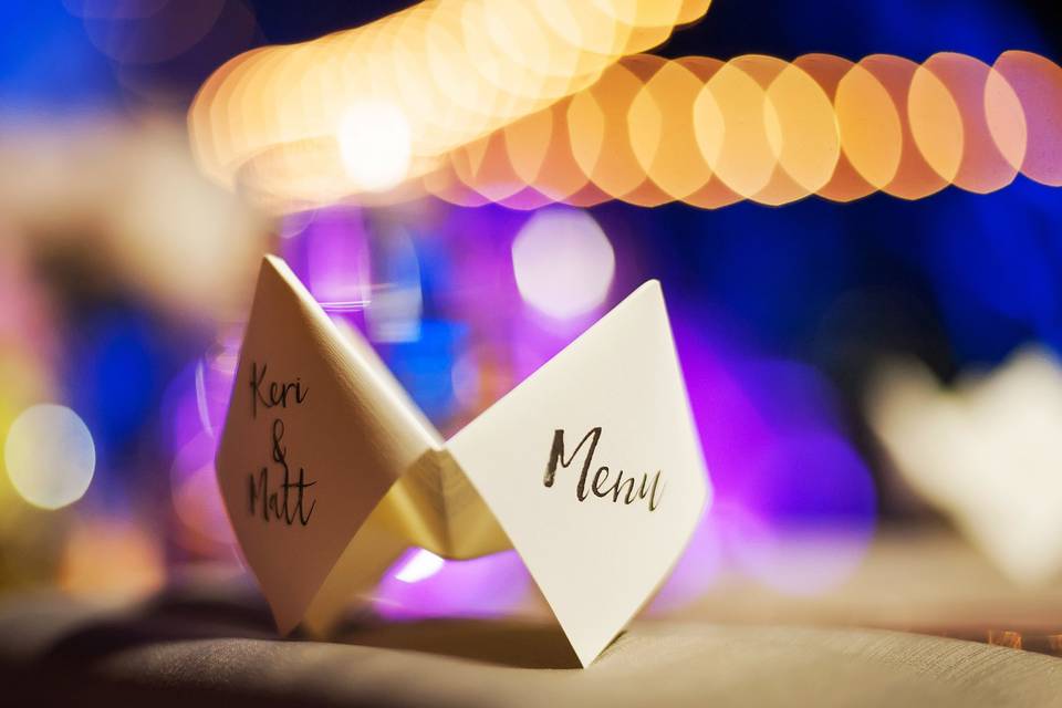 Cootie Catcher Wedding Menu