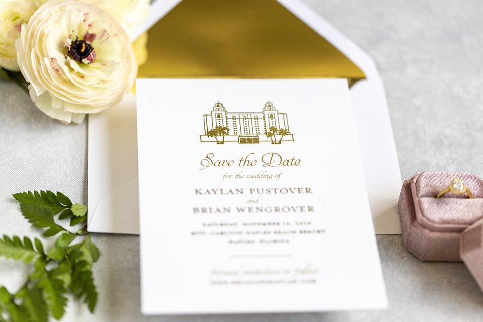 Gold Foil Invitations