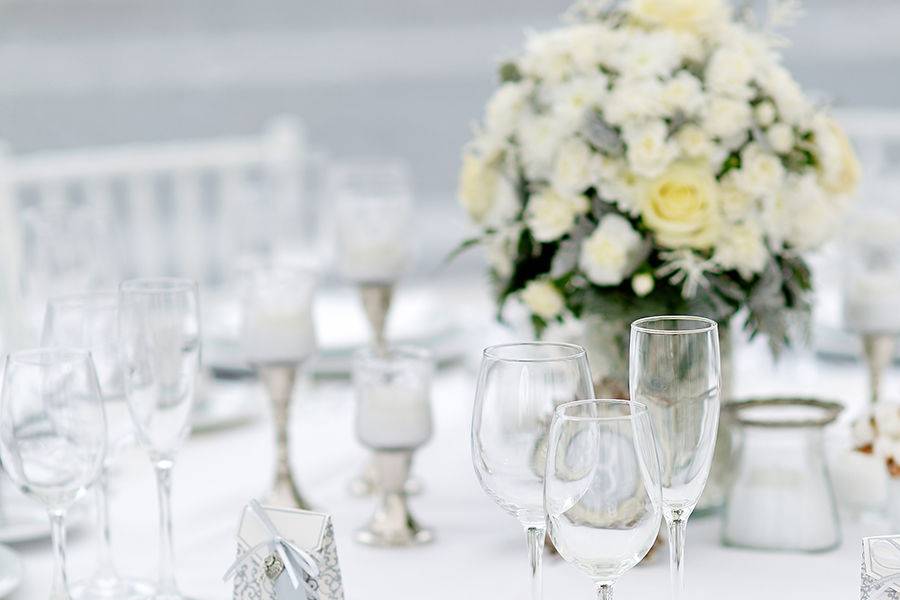 Table setup with dinnerware