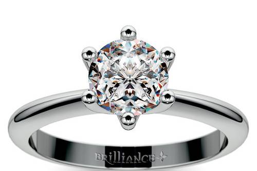 Classic Six Prong Solitaire Ring in Platinum