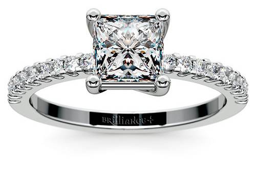 Scallop Diamond Ring in Platinum