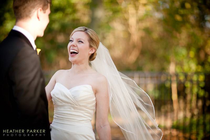 This Gallery 1028 bride sees her groom for the first time on the wedding day.