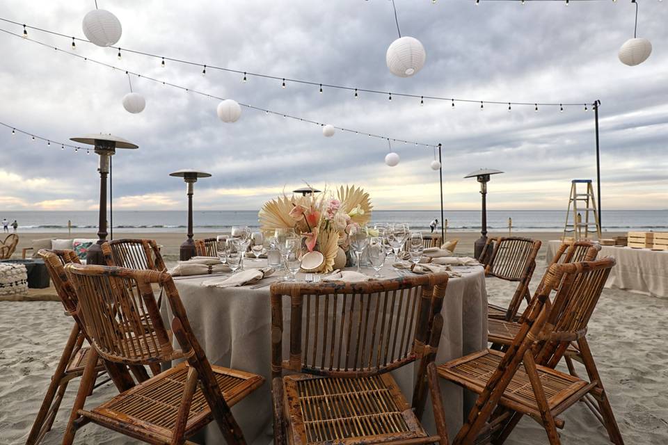 Tables on the beach