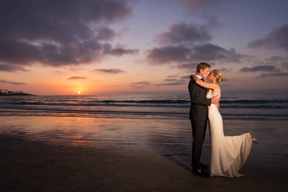 Couple at Sunset on Beach