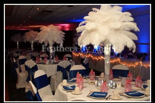 Rent ostrich feather centerpieces for weddings and all events.
www.feathersbyangel.com