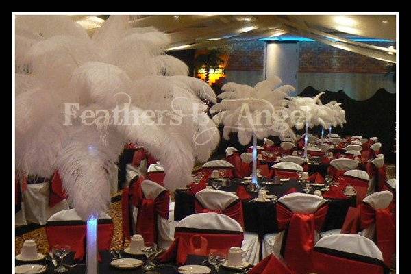 For The Love of Feathers  Feather centerpieces, Wedding centerpieces,  Wedding table centerpieces