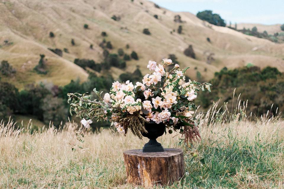 Bride holding bouquet