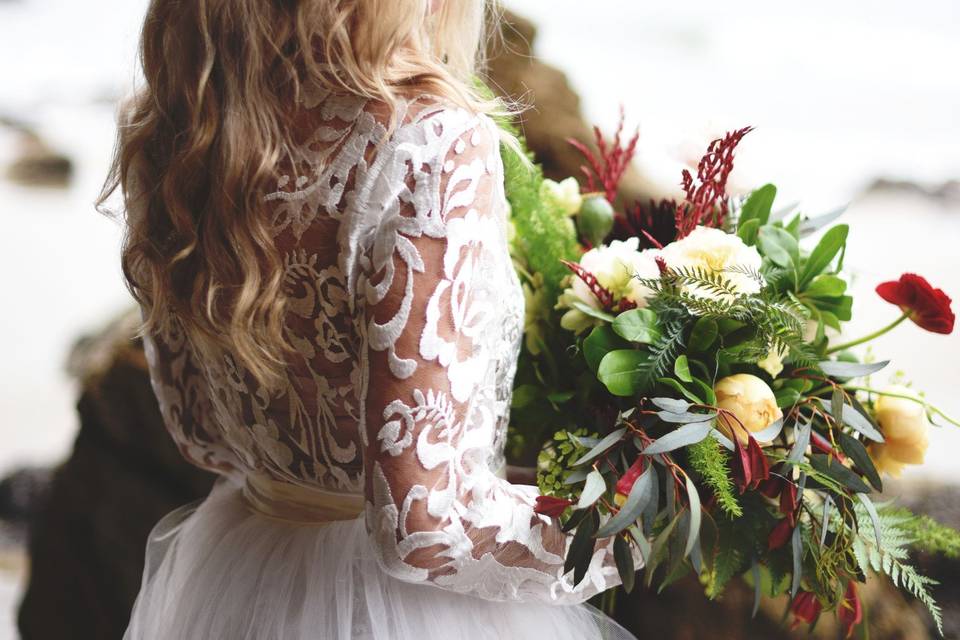 Bride with bouquet