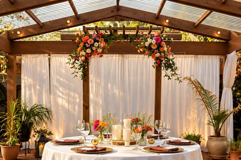 Table and backdrop
