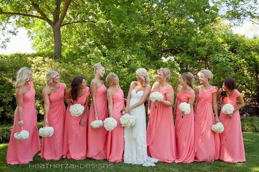 The bride with her bridesmaids