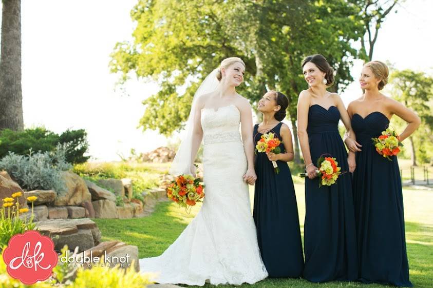 The bride with her bridesmaids