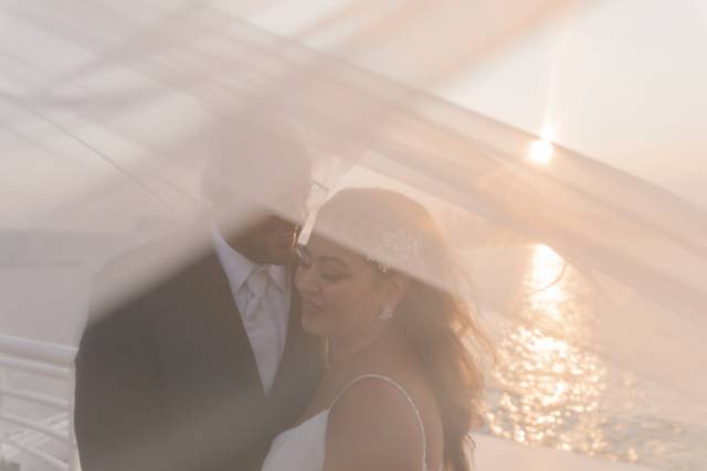 Boston Seaport on boat Wedding