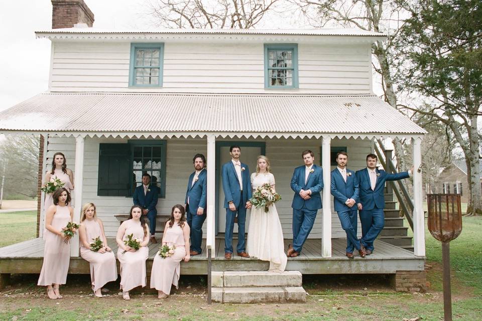 Group photo by the porch