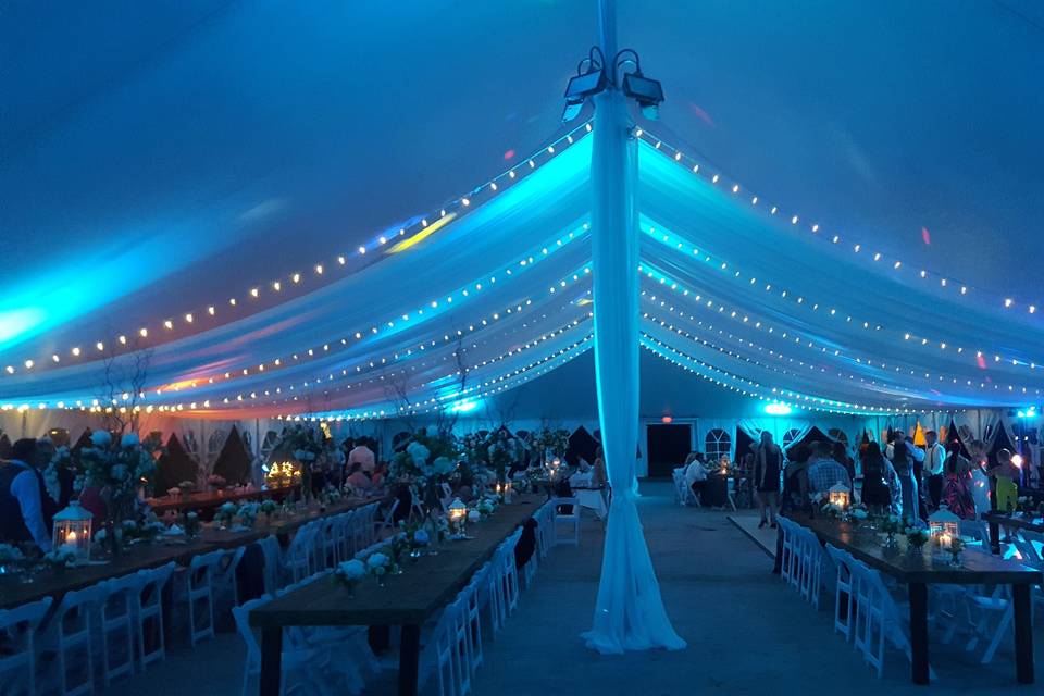 Yes, you can add uplights to your tent wedding.