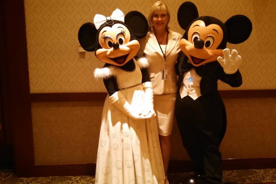 With Mickey and Minnie