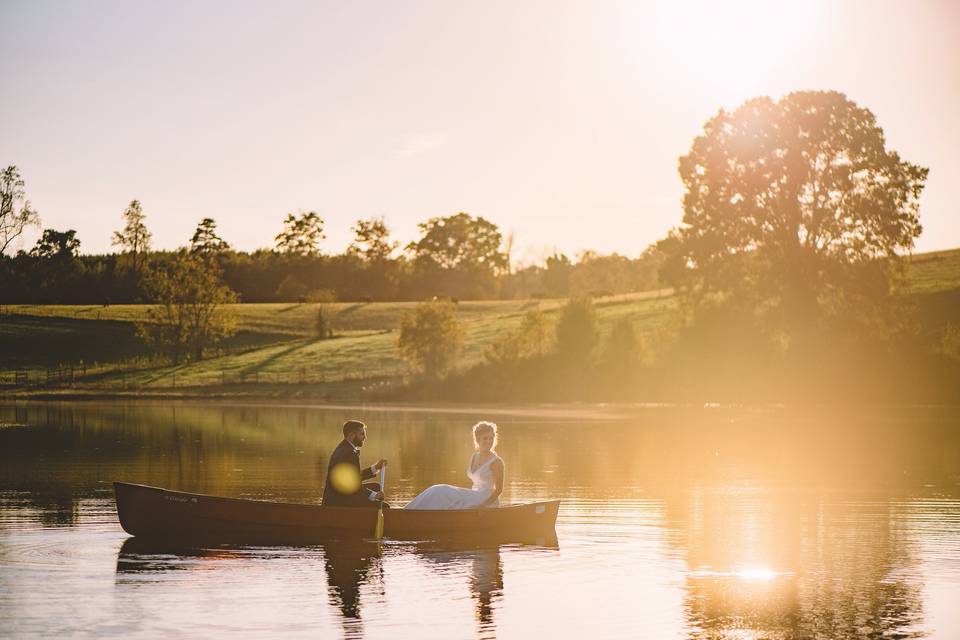 Couple in a canoe