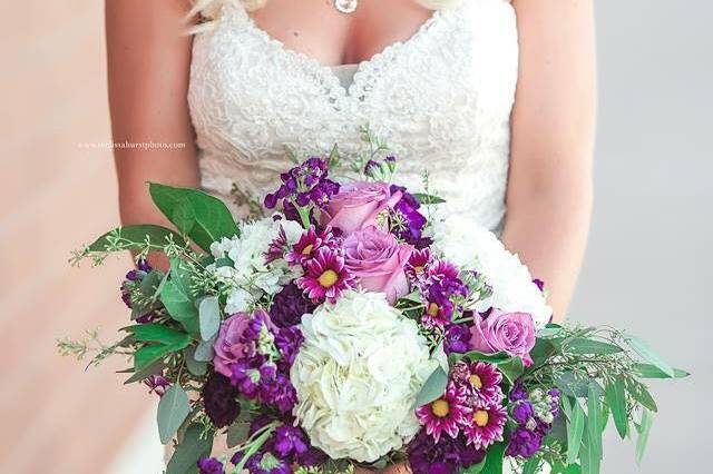 Lovely bride with purples