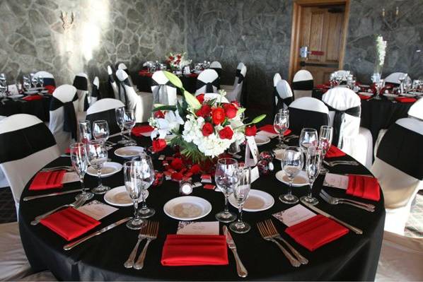 Table set up with centerpiece