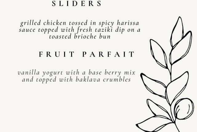 Hors D'oeuvres Menu