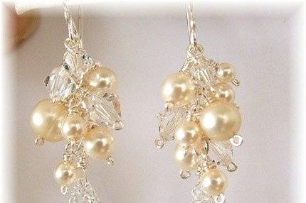 IVORY AND SPARKLE - Features Ivory Pearls and Swarovski Austrian Crystal
