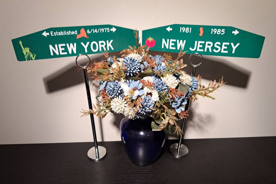 NY and NJ style table toppers