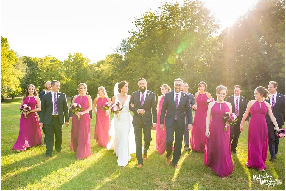Sun kissed wedding party