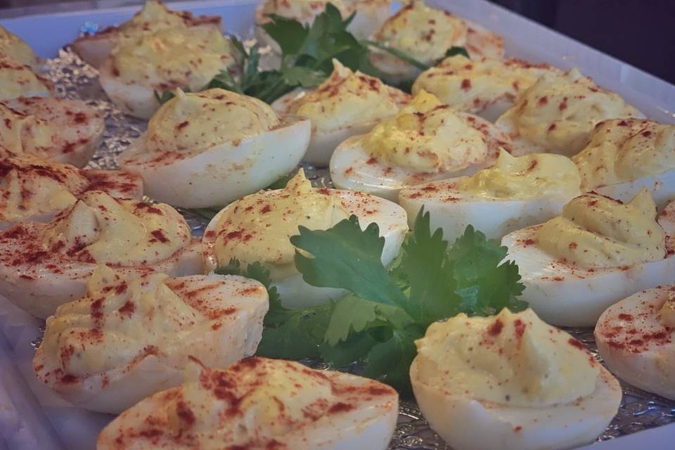 Smoked deviled egg