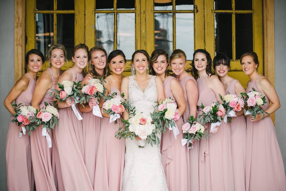 The bride and bridesmaids