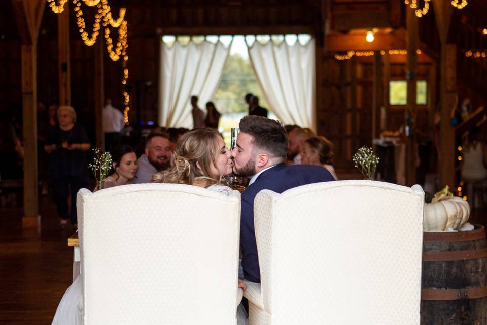 Bride & Groom Reception Kiss