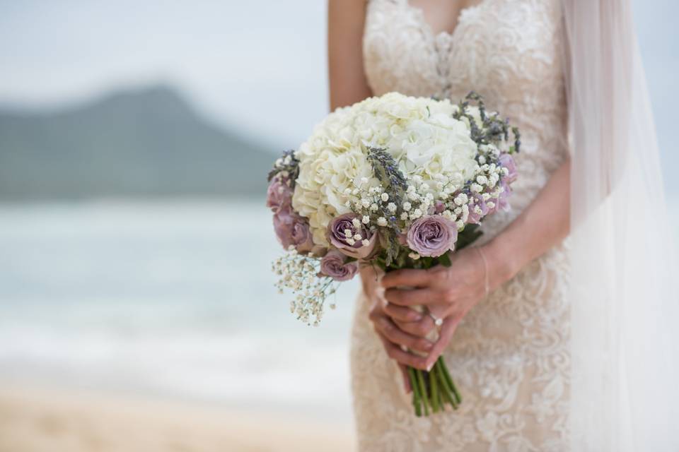 Bride holding her bouquet