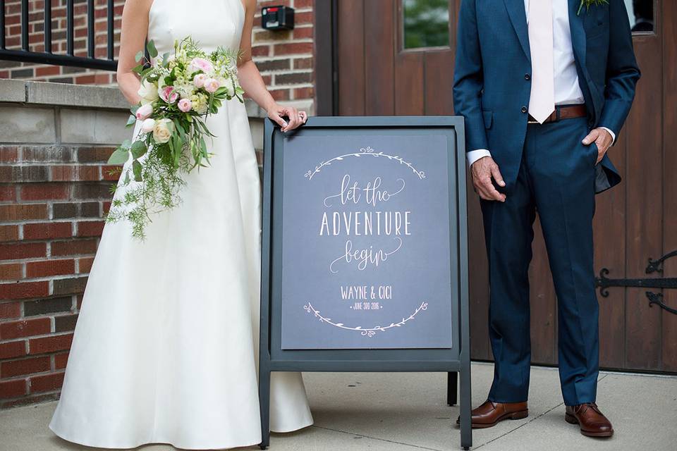 Couple's welcome sign