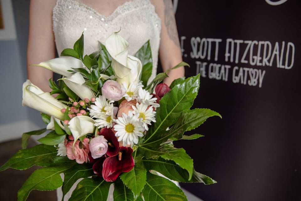 Bride holding bouquet