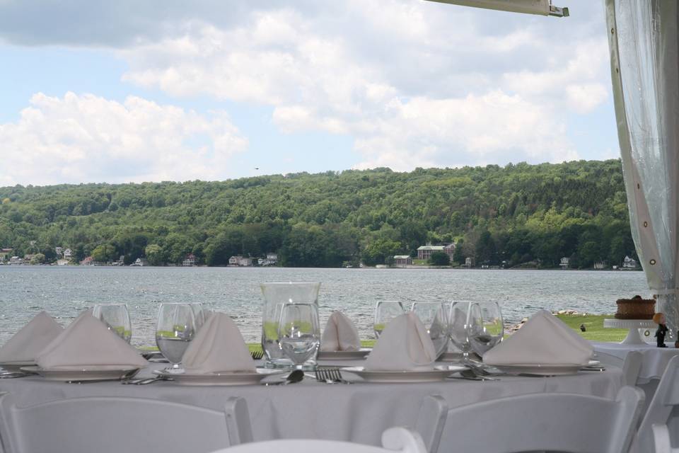 Reception with the view of the lake