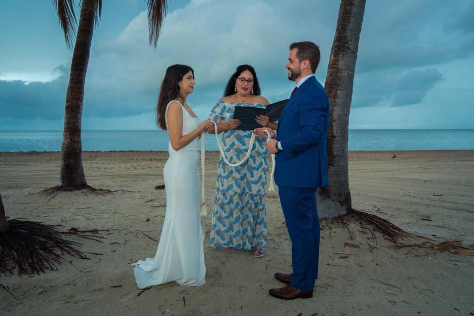 Private beach wedding