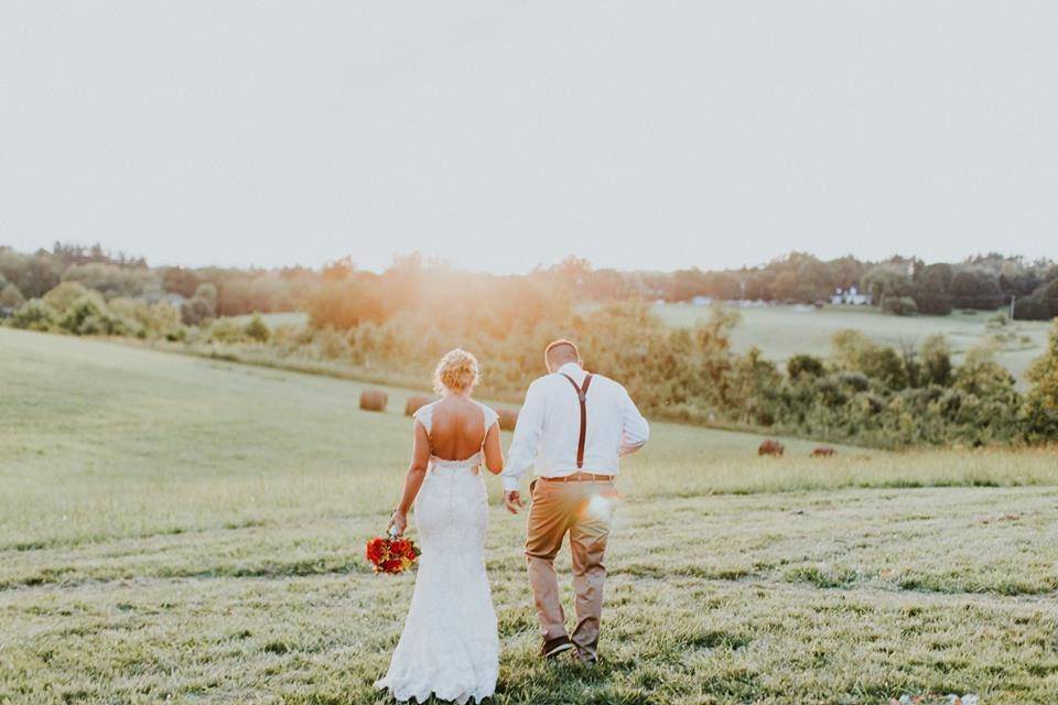 Walking into sunlit fields