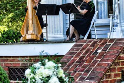 Laura byrne's flute & harp duo for a gorgeous outdoor wedding at rosehill plantation.