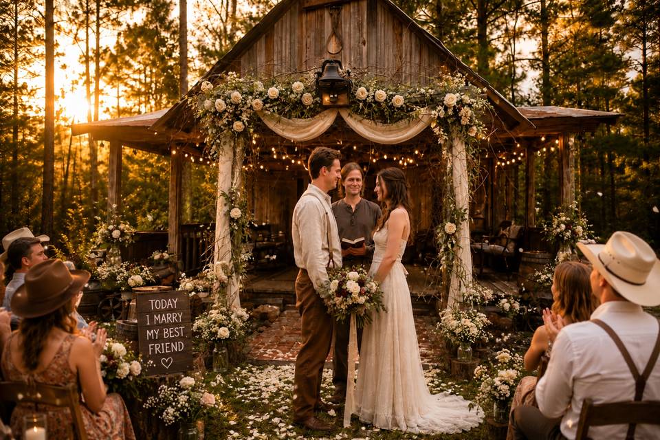 Outdoor wedding ceremony
