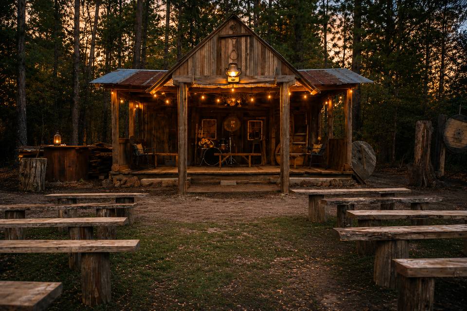 Outdoor wedding ceremony area