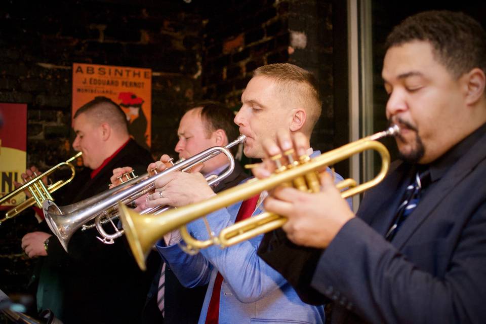 4 trumpet player in the band