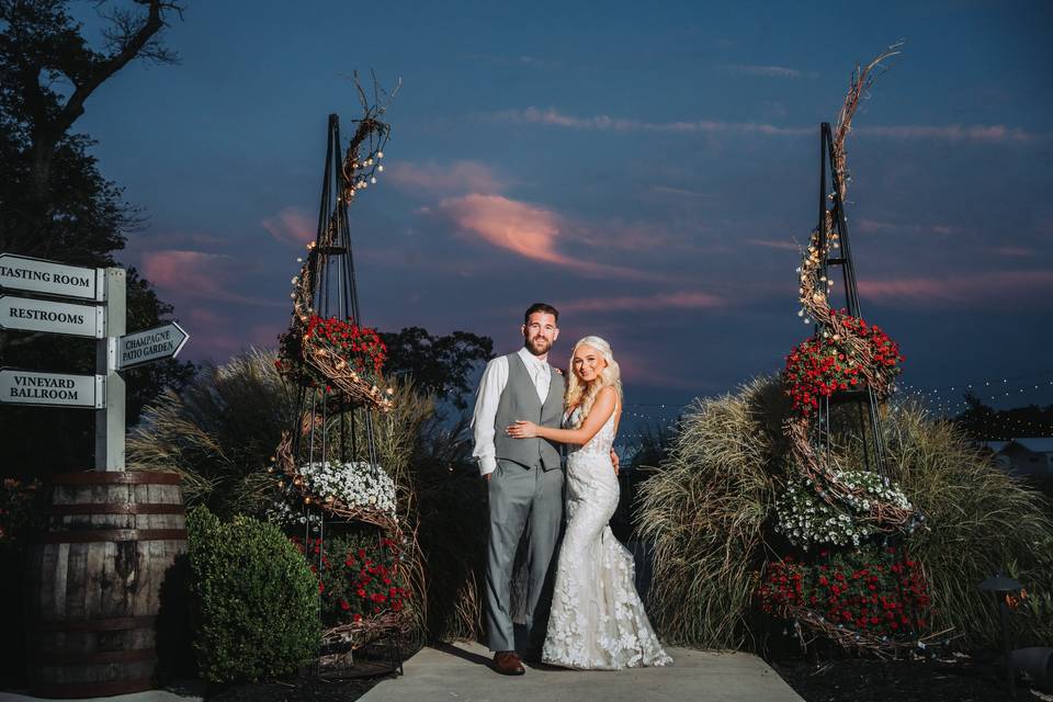 Bride & Groom Night Photo