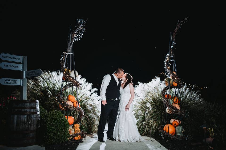 Bride & Groom Night Photo