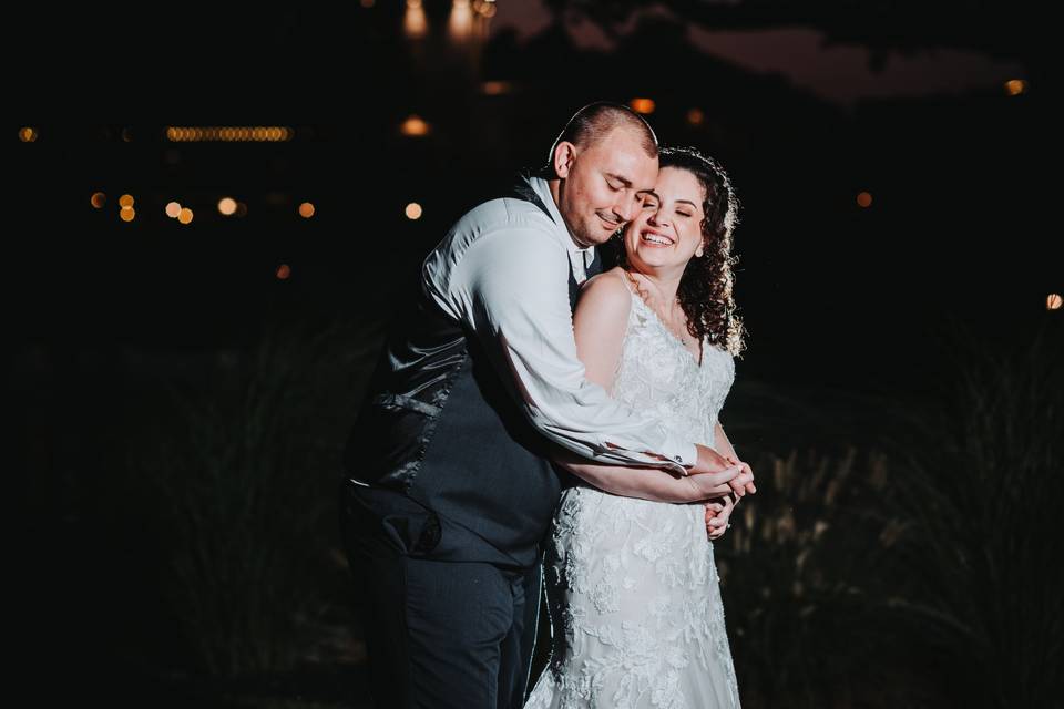 Bride & Groom Night Photo